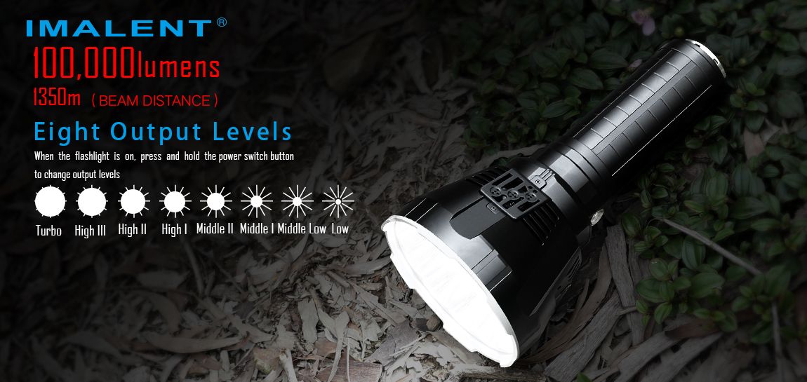 Imalent MS18 100,000 Lumens Brightest Flashlight Camping Search  Rechargeable LED