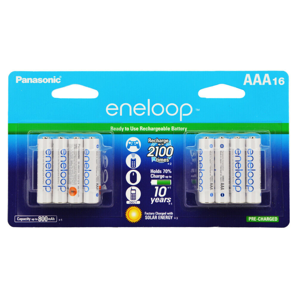  Panasonic Eneloop AA and AAA 2100 Cycle Ni-MH Pre-Charged  Rechargeable Batteries Bundle (8 Pack of Each) : Health & Household
